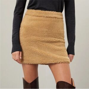 ALIETTE | Tan Faux Fur Sherpa Mini Skirt MSRP $895 Women’s Sizes 0, 2, 4, & 10